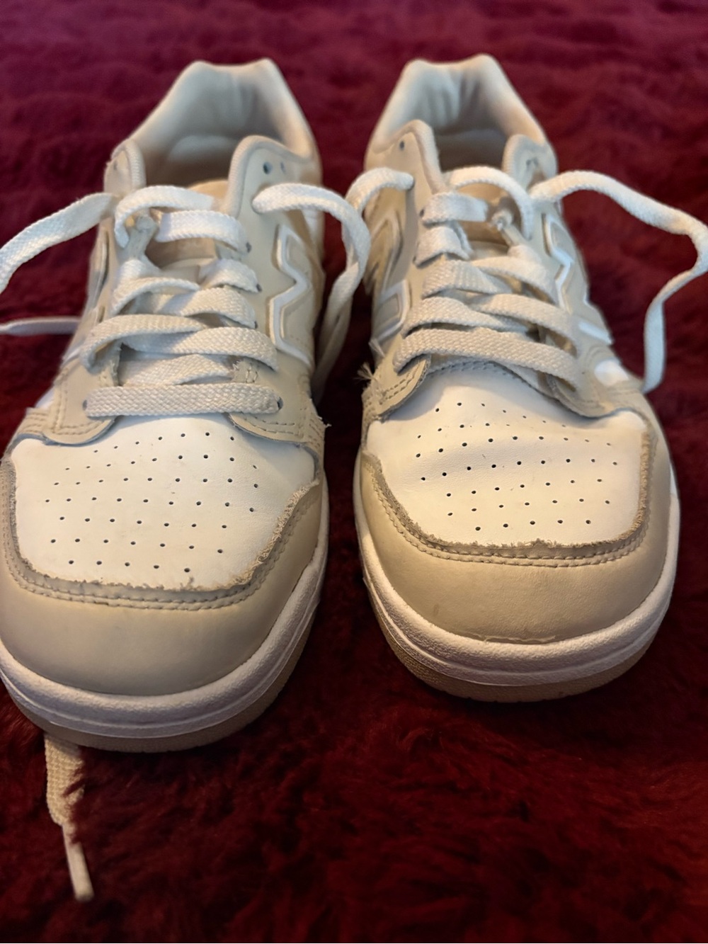 Unisex New Balance 480 ‘Timberwolf’ White and Cream Sneakers